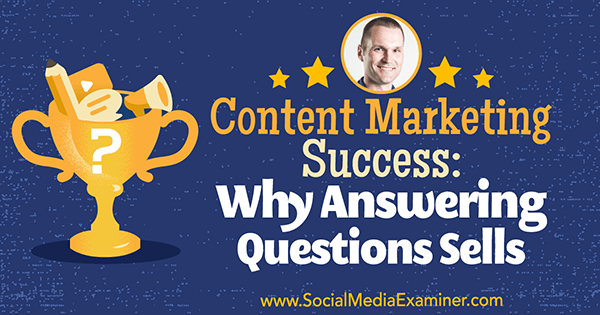 Succesvolle contentmarketing: waarom vragen beantwoorden Verkoopt met inzichten van Marcus Sheridan op de Social Media Marketing Podcast.