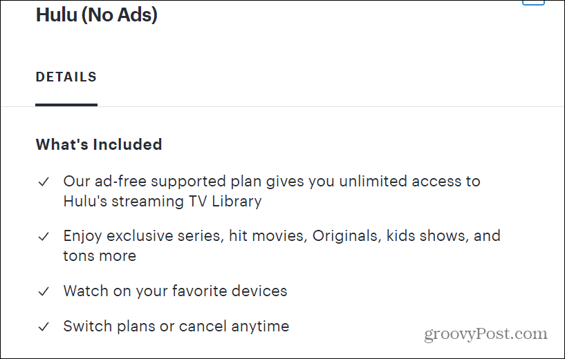 Hulu Geen advertenties-abonnement