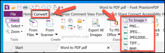 PDF converteren naar een afbeelding met PhantomPDF