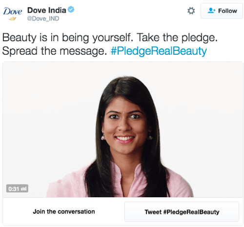 dove india twitter conversatie advertentie