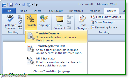 hoe een heel Microsoft Word-document te vertalen naar het Spaans of een andere taal