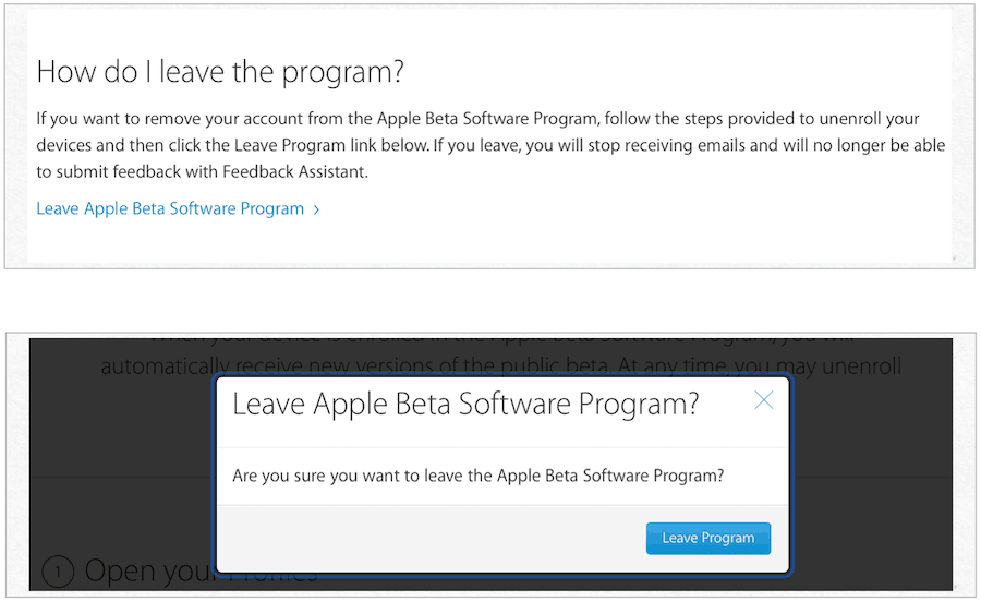 verlaat het Apple-bètaprogramma