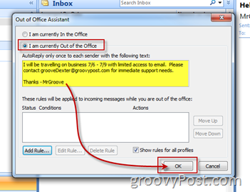 Inschakelen Schakel Microsoft Outlook Afwezigheidsassistent automatisch beantwoorden in