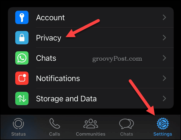Open WhatsApp Privacy-instellingen op de iPhone