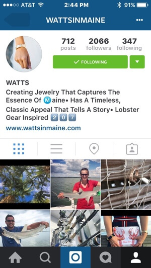 Instagram profiel branding voorbeeld