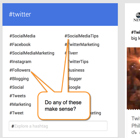google + hashtag zoeken