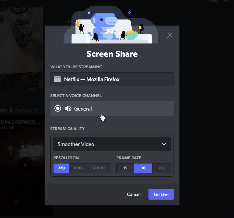 opties voor scherm delen