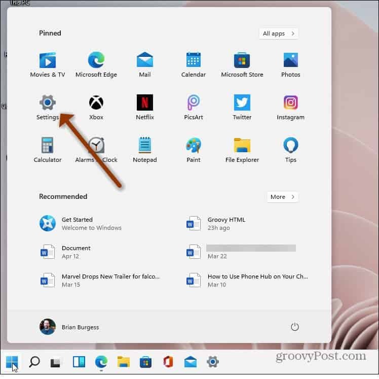 Start Menu Instellingen Windows 11