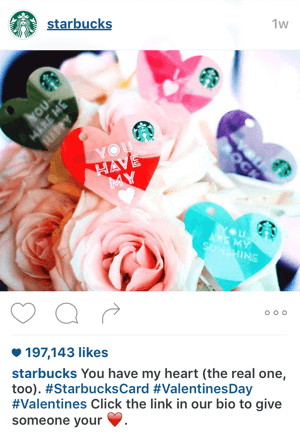 Starbucks Instagram call-to-action voorbeeld