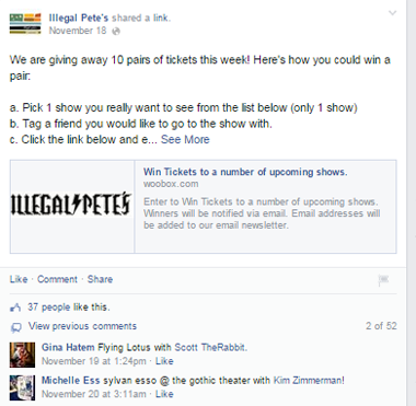 illegale petes Facebook-bericht