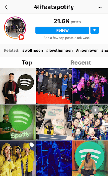 Instagram-berichten met lifeatspotify-hashtag
