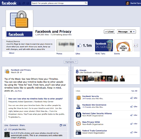 facebook en privacypagina