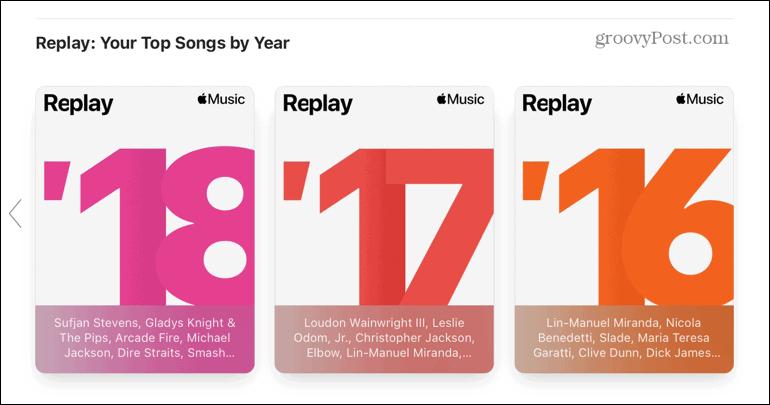 Apple Music oudere afspeellijsten