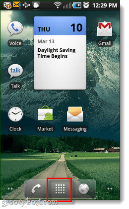 android startscherm app-knop
