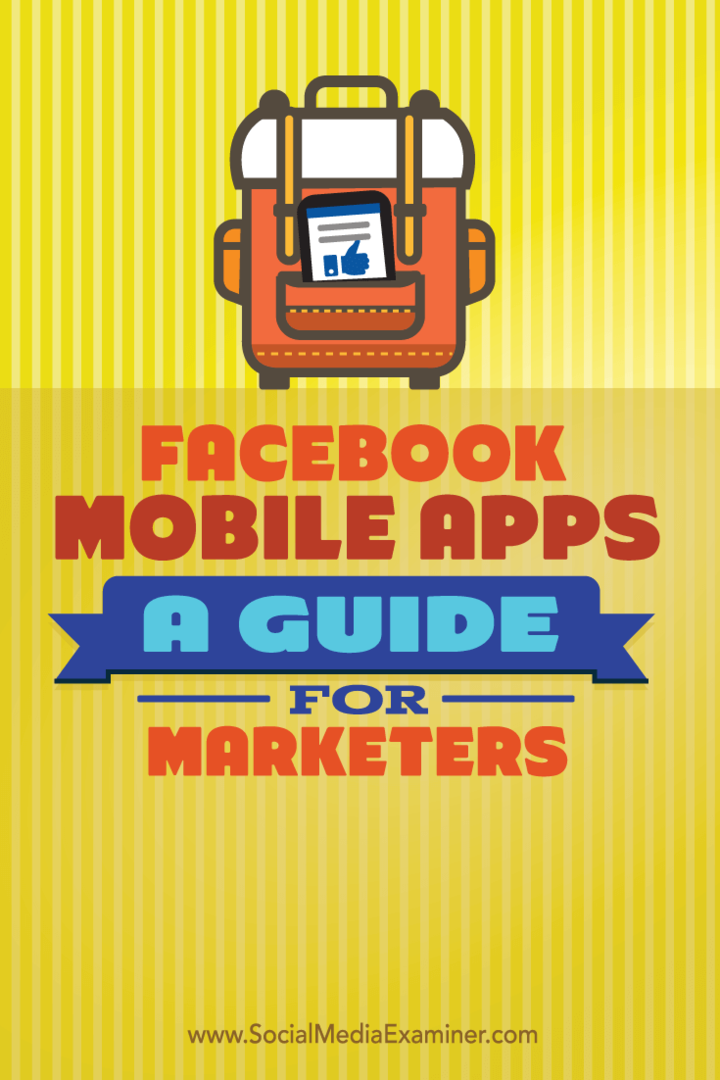 beheer marketing met Facebook mobiele apps