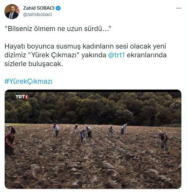 TRT General Manager Zahid Sobacı deelde op zijn sociale media-account