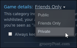 De privacy van Steam-spellen instellen op Privé