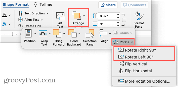 Draai het tekstvak in Word op Mac