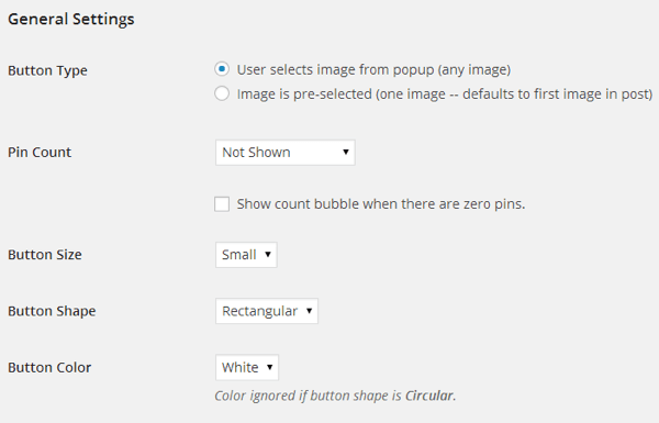De Pinterest Pin It-knop biedt een breed scala aan aanpassingsopties.
