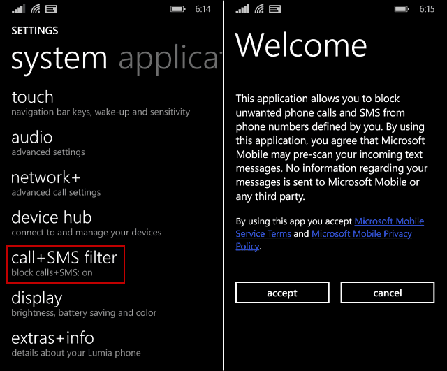 Blokkeer ongewenste telefoongesprekken en sms op Windows Phone 8.1