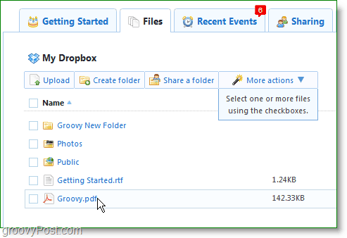 Screenshot van Dropbox - beheer uw dropbox-account online