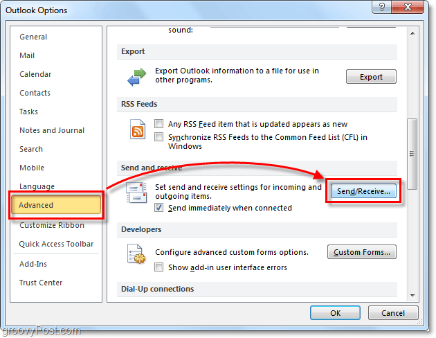 Hoe automatisch verzenden / ontvangen te plannen in Outlook 2010