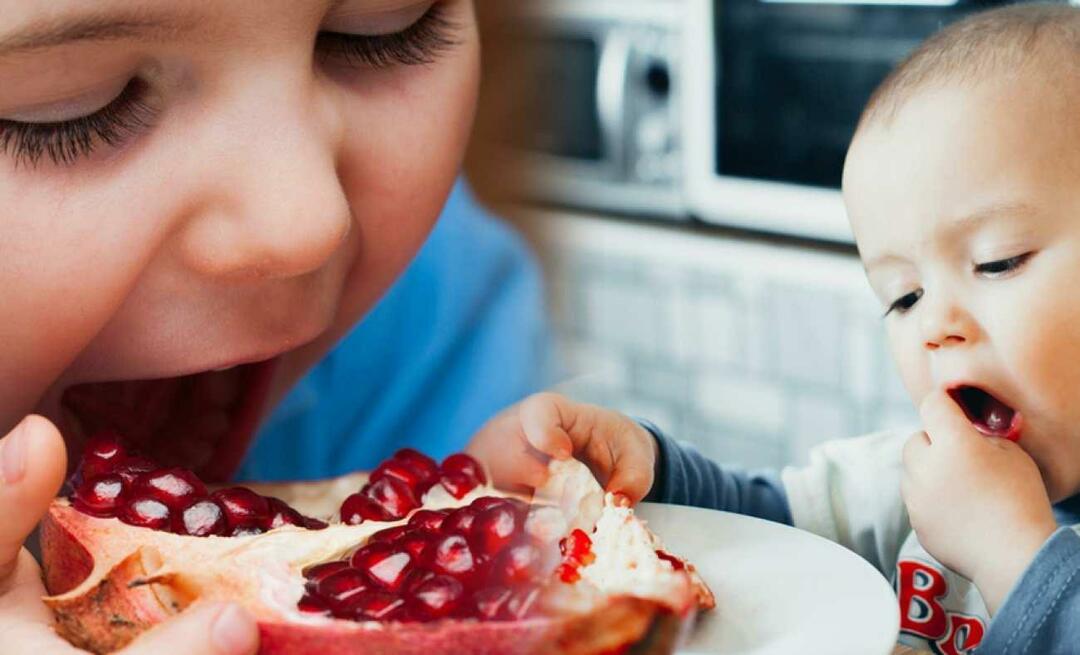 In welke maand wordt granaatappel aan baby's gegeven? Veroorzaakt granaatappel gas bij de baby? Wat zijn de voordelen van granaatappel?