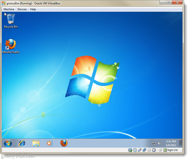 virtualbox actief