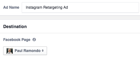  selecteer de bestemming voor een retargeting-campagne