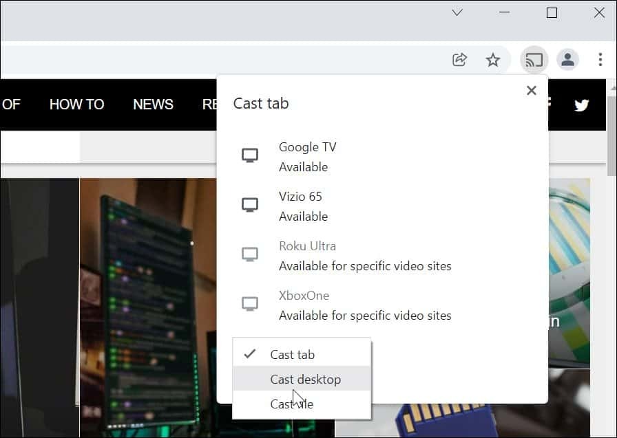 Cast Windows 11 naar Chromecast