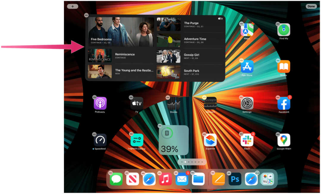 iPad widget toevoegen