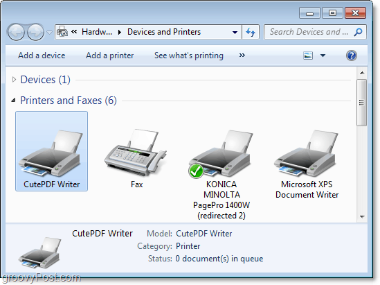 hoe u het dialoogvenster Apparaten en printers in Windows 7 kunt bekijken