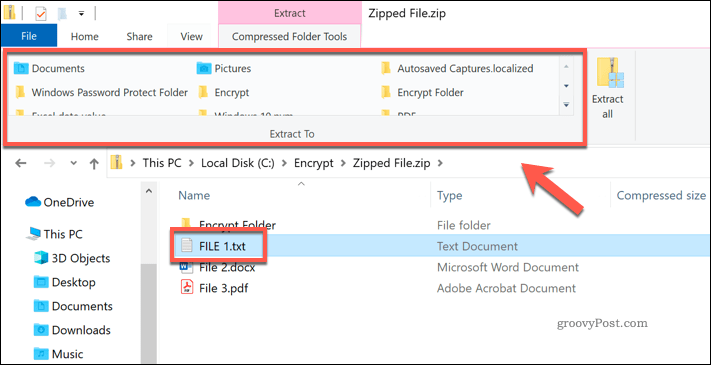 Een individueel bestand extraheren uit een zip-bestand in Windows Verkenner