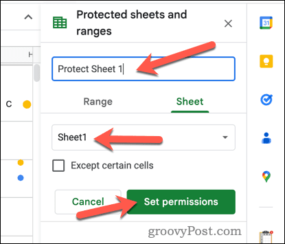 Bescherm een ​​blad in Google Spreadsheets