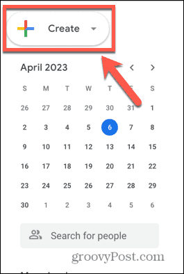 Screenshot van Google Agenda-knop maken