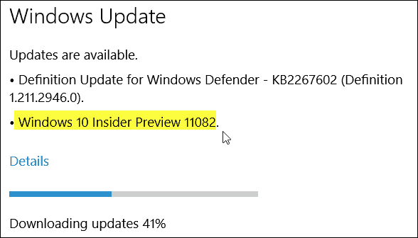 Windows 10 Insider Preview Build 11082 (Redstone) nu beschikbaar