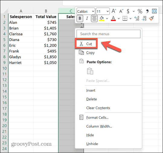 Excel knippen
