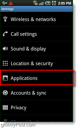 Instellingen voor Android-applicaties 