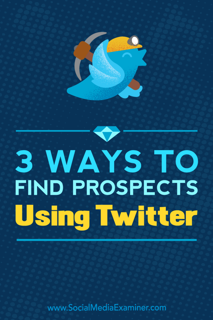 3 manieren om potentiële klanten te vinden met behulp van Twitter door Andrew Pickering op Social Media Examiner.