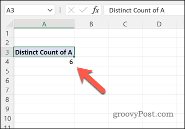 Een draaitabel gebruiken om het aantal unieke waarden in een Excel-gegevensset te berekenen