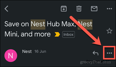Menupictogram met drie stippen in de Gmail-app