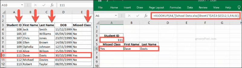 Een VLOOKUP-formule die verwijst naar meerdere Excel-werkmappen