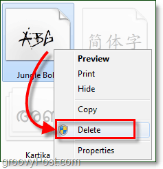 verwijder een lettertype uit Windows 7 hoe het te verwijderen en te verwijderen
