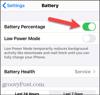 Schakel Batterijpercentage in op iPhone 7