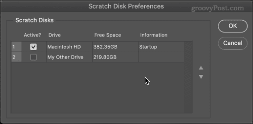 scratch disk selectie photoshop