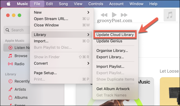 De Apple Music-cloudcollectie bijwerken in de Mac Music-app