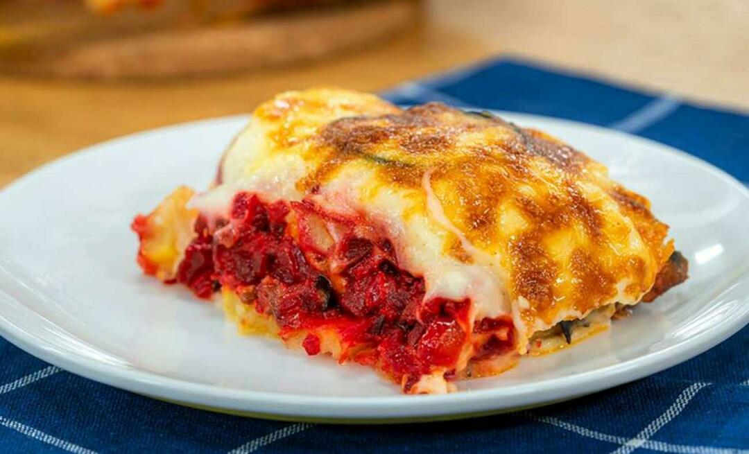 Hoe bietenmoussaka te maken Probeer de moussaka van rode biet eens zo!