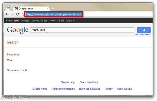 Hoe Google Instant Search uit te schakelen