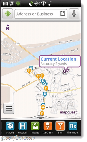 MapQuest voor Android-app, overzicht