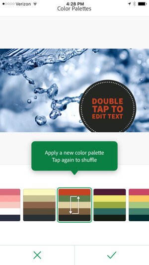 Adobe Post Change kleurenpalet